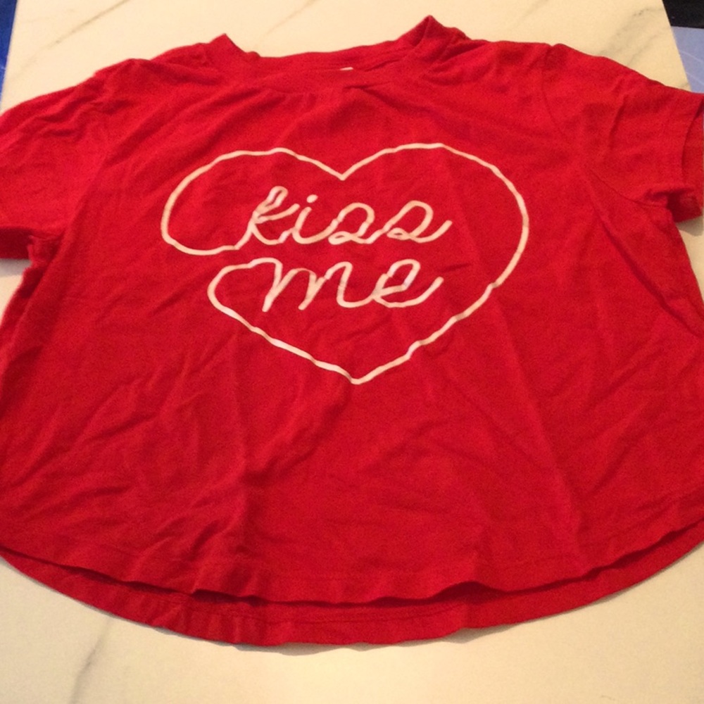 Red kiss me pajama tshirt